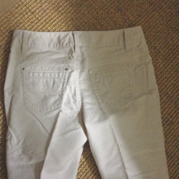 ANN TAYLOR Petites LINDSAY Pants 2P Light Cream Zip Double Button Closure - Picture 1 of 8